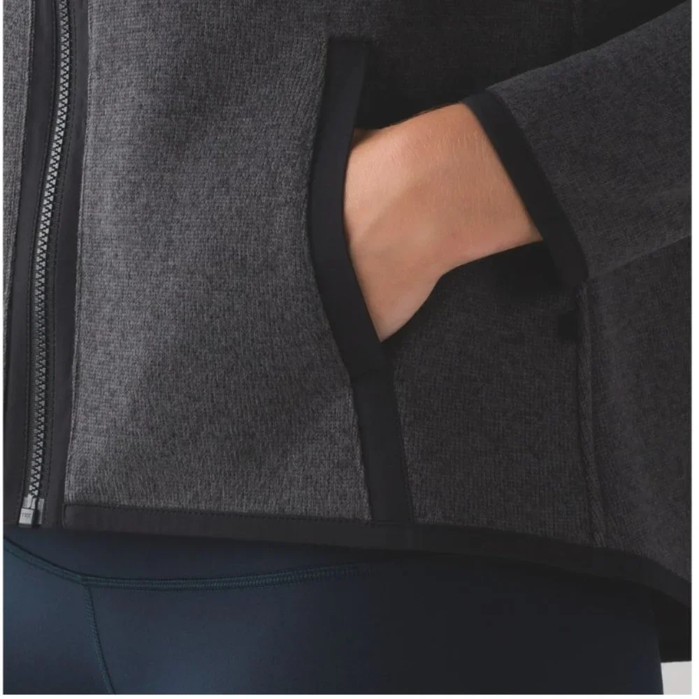Lululemon Its Fleecing Cold Zip Up Heathered Black/Black 6 - Picture 6 of 16